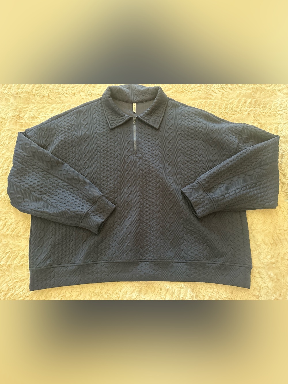 Halara women’s quarter zip navy blue collared pullover XL